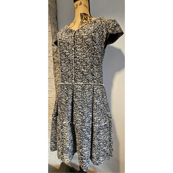 Betsey Johnson Dress Tweed Fit/Flare Black White, Fully Lined, Gorgeous, Sz 6 - Picture 13 of 16